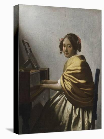 A Young Woman Seated at a Virginal, C. 1670-Johannes Vermeer-Stretched Canvas