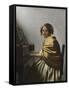 A Young Woman Seated at a Virginal, C. 1670-Johannes Vermeer-Framed Stretched Canvas