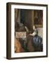 A Young Woman Seated at a Virginal-Johannes Vermeer-Framed Art Print