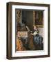 A Young Woman Seated at a Virginal-Johannes Vermeer-Framed Art Print