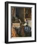 A Young Woman Seated at a Virginal-Johannes Vermeer-Framed Art Print