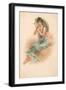 A Young Woman Sheltering Beneath a Parasol-null-Framed Giclee Print