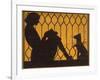 A Young Woman Sits with Her Dog, Reading a Book-null-Framed Photographic Print