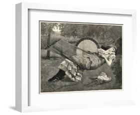A Young Woman Sleeps in a Hammock in the Garden on a Warm Afternoon-null-Framed Art Print