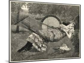 A Young Woman Sleeps in a Hammock in the Garden on a Warm Afternoon-null-Mounted Art Print