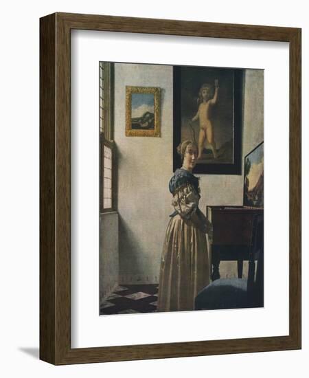 'A Young Woman Standing at a Virginal', about 1670-1672-Jan Vermeer-Framed Giclee Print