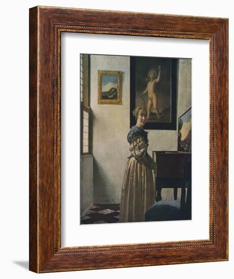 'A Young Woman Standing at a Virginal', about 1670-1672-Jan Vermeer-Framed Giclee Print