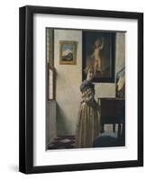 'A Young Woman Standing at a Virginal', about 1670-1672-Jan Vermeer-Framed Giclee Print