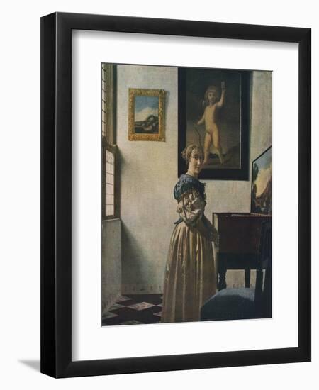 'A Young Woman Standing at a Virginal', about 1670-1672-Jan Vermeer-Framed Giclee Print