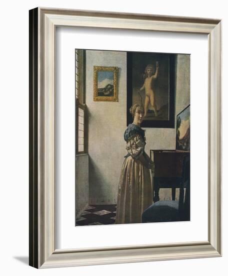 'A Young Woman Standing at a Virginal', about 1670-1672-Jan Vermeer-Framed Giclee Print