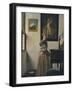 'A Young Woman Standing at a Virginal', about 1670-1672-Jan Vermeer-Framed Giclee Print