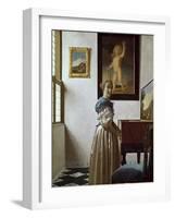 A Young Woman Standing at a Virginal. C.1670-Johannes Vermeer-Framed Giclee Print