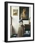 A Young Woman Standing at a Virginal-Johannes Vermeer-Framed Art Print