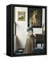 A Young Woman Standing at a Virginal-Johannes Vermeer-Framed Stretched Canvas