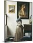 A Young Woman Standing at a Virginal-Johannes Vermeer-Mounted Art Print