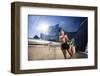 A Young Woman Stretches at the Walt Disney Concert Hall in Downtown Los Angeles, California-Carlo Acenas-Framed Photographic Print