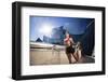 A Young Woman Stretches at the Walt Disney Concert Hall in Downtown Los Angeles, California-Carlo Acenas-Framed Photographic Print