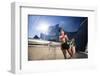 A Young Woman Stretches at the Walt Disney Concert Hall in Downtown Los Angeles, California-Carlo Acenas-Framed Photographic Print