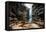 A Young Woman Stretches under Cachoeira Mosquito in Chapada Diamantina National Park-Alex Saberi-Framed Stretched Canvas