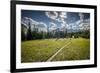 A Young Woman Trail Running in Glacier National Park, Montana-Steven Gnam-Framed Photographic Print