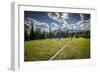 A Young Woman Trail Running in Glacier National Park, Montana-Steven Gnam-Framed Photographic Print