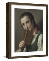 A Young Woman with a Book-Pietro Rotari-Framed Art Print