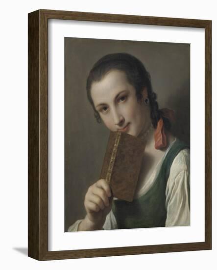 A Young Woman with a Book-Pietro Rotari-Framed Art Print