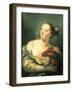 A Young Woman with a Macaw, 18th Century-Giovanni Battista Tiepolo-Framed Giclee Print