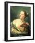 A Young Woman with a Macaw, 18th Century-Giovanni Battista Tiepolo-Framed Giclee Print