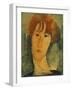 A Young Woman with a Reddish Brown Collar (Jeune Femme Rousse a La Collerette), Ca. 1917-Amadeo Modigliani-Framed Giclee Print