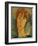 A Young Woman with a Reddish Brown Collar (Jeune Femme Rousse a La Collerette), Ca. 1917-Amadeo Modigliani-Framed Giclee Print