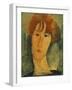 A young Woman with a Reddish Brown Collar-Amedeo Modigliani-Framed Giclee Print