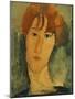 A young Woman with a Reddish Brown Collar-Amedeo Modigliani-Mounted Giclee Print