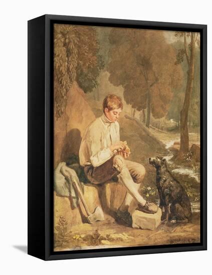 A Young Woodcutter, 1812 (Pencil, W/C on Paper)-Joshua Cristall-Framed Stretched Canvas