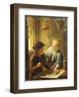 A Youth and a Young Woman Playing the Jeu de l'Oie in an Interior, 1743-Louis De Moni-Framed Giclee Print