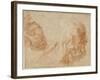 A Youth and the Head of an Old Man (Homer) Study, Ca 1521-Andrea del Sarto-Framed Giclee Print