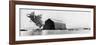 A Zeppelin Entering its Floating Shed, C 1900-null-Framed Giclee Print