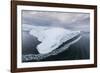 A Zodiac Amongst Huge Icebergs Calved from the Ilulissat Glacier, Ilulissat, Greenland-Michael Nolan-Framed Photographic Print