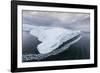 A Zodiac Amongst Huge Icebergs Calved from the Ilulissat Glacier, Ilulissat, Greenland-Michael Nolan-Framed Photographic Print