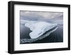 A Zodiac Amongst Huge Icebergs Calved from the Ilulissat Glacier, Ilulissat, Greenland-Michael Nolan-Framed Photographic Print