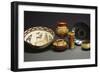 A Zuni Shalako Pottery Bowl, a San Ildefonso Circular Back Pottery Dish-null-Framed Giclee Print