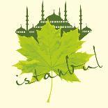 Istanbul City and Sycamore Leaf Vector Art-a1vector-Art Print