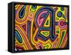 A-Abstract Graffiti-Framed Stretched Canvas