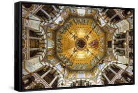 Aachen Cathedral Cupola and Barbarossa's Chandelier-G&M-Framed Stretched Canvas