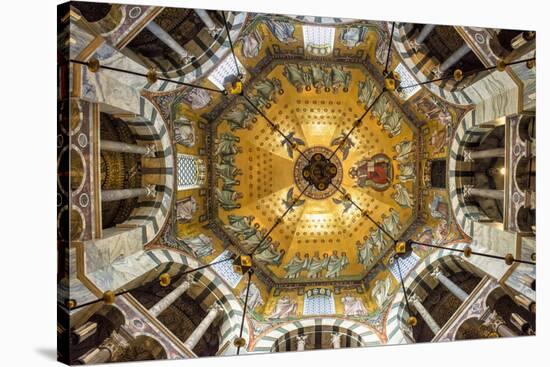 Aachen Cathedral Cupola and Barbarossa's Chandelier-G&M-Stretched Canvas