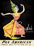 Japan - Pan American - Geisha Dancer in Kimono - Vintage Airline Travel Poster, 1950s-Aaron Amspoker-Framed Art Print