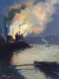 Steel Mills at Night-Aaron Harry Gorson-Stretched Canvas