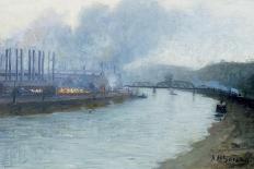 Evening, Factories on the River, 1923-Aaron Henry Gorson-Framed Giclee Print