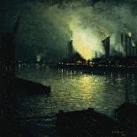 Evening, Factories on the River, 1923-Aaron Henry Gorson-Framed Giclee Print