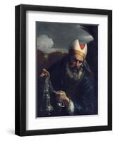 Aaron, High Priest of the Israelites, Holding a Censer-Pier Francesco Mola-Framed Giclee Print